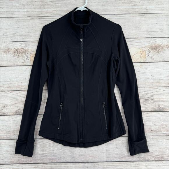 Lululemon Full Zip Define Jacket Womens 10 Black 2 Pocket Stretch Running - Picture 1 of 12